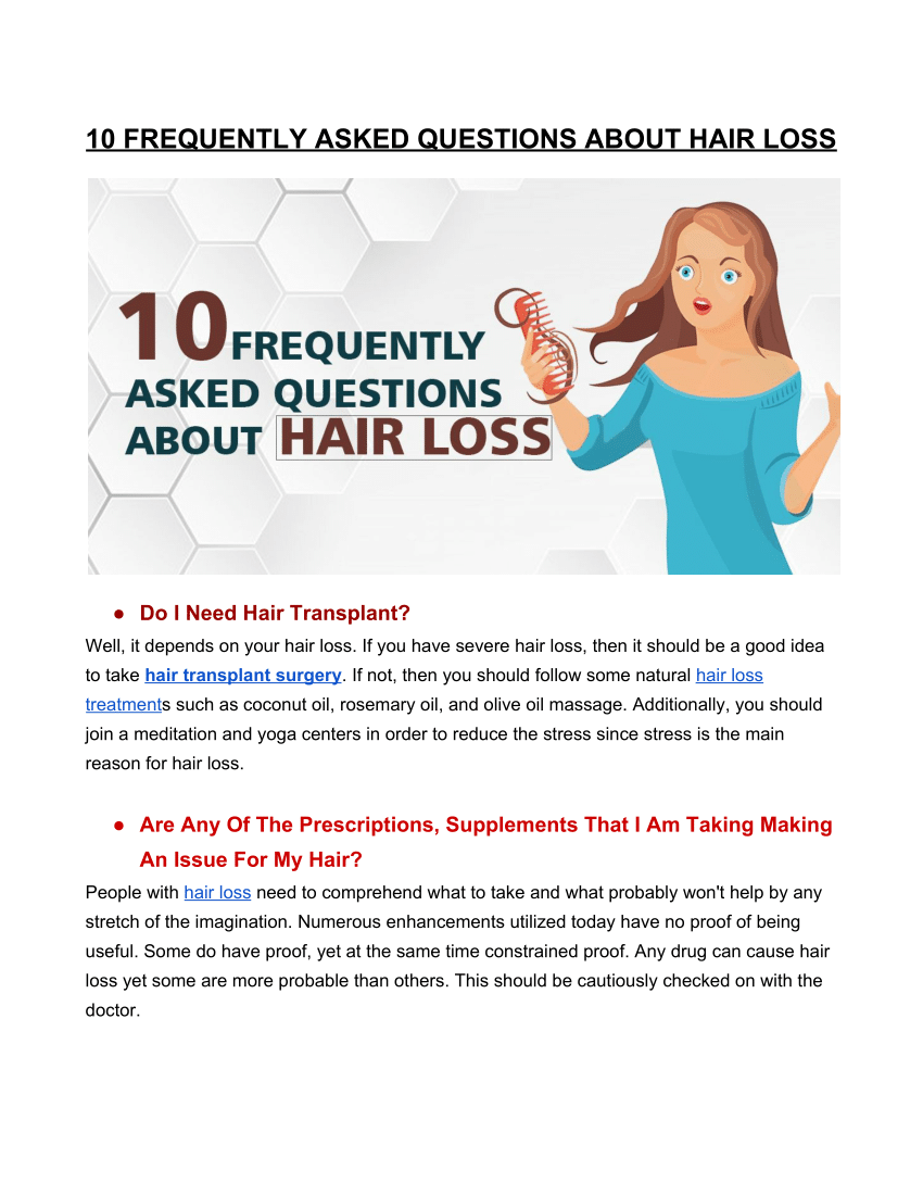 PDF) 10 FREQUENTLY ASKED QUESTIONS ABOUT HAIR LOSS