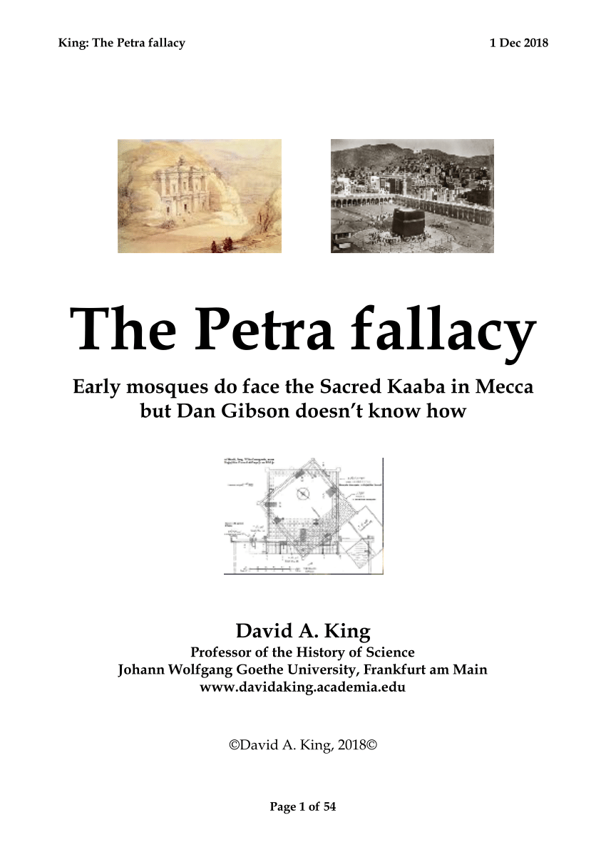 Pdf King The Petra Fallacy The Petra Fallacy Early Mosques Do