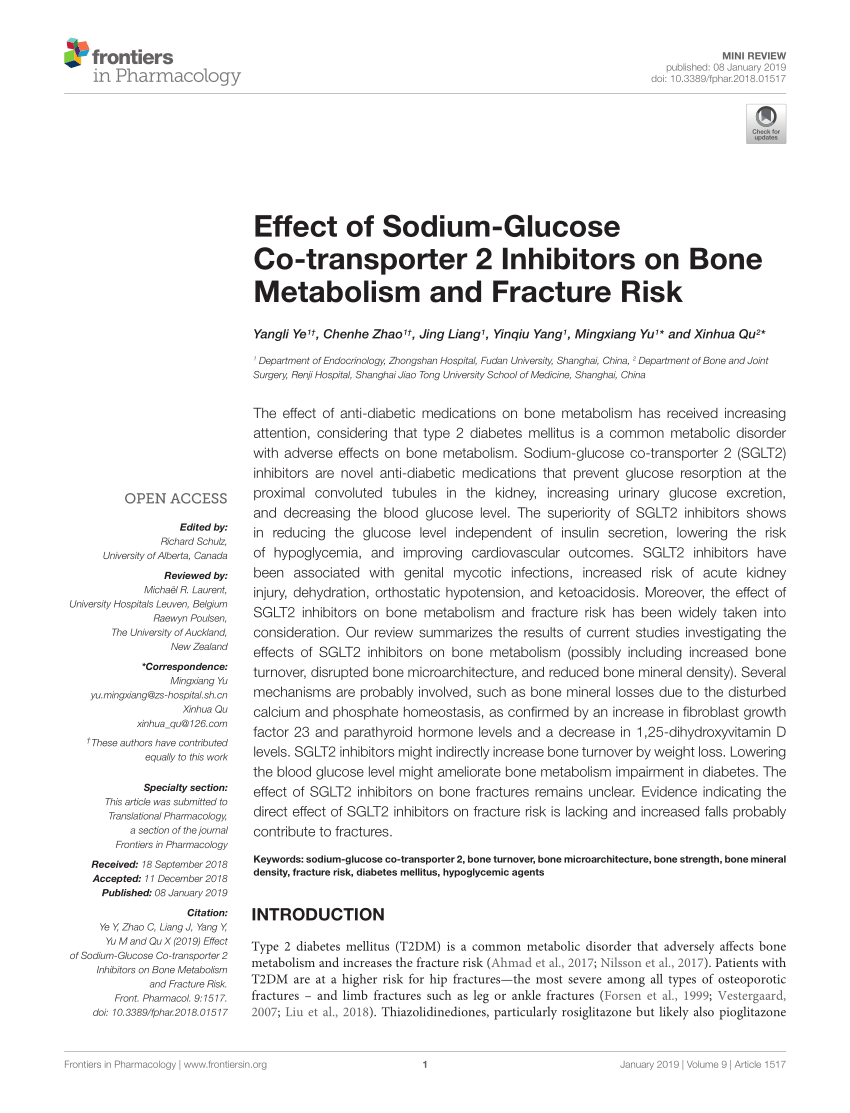 PDF) Effect of Sodium-Glucose Co-transporter 2 Inhibitors on Bone 