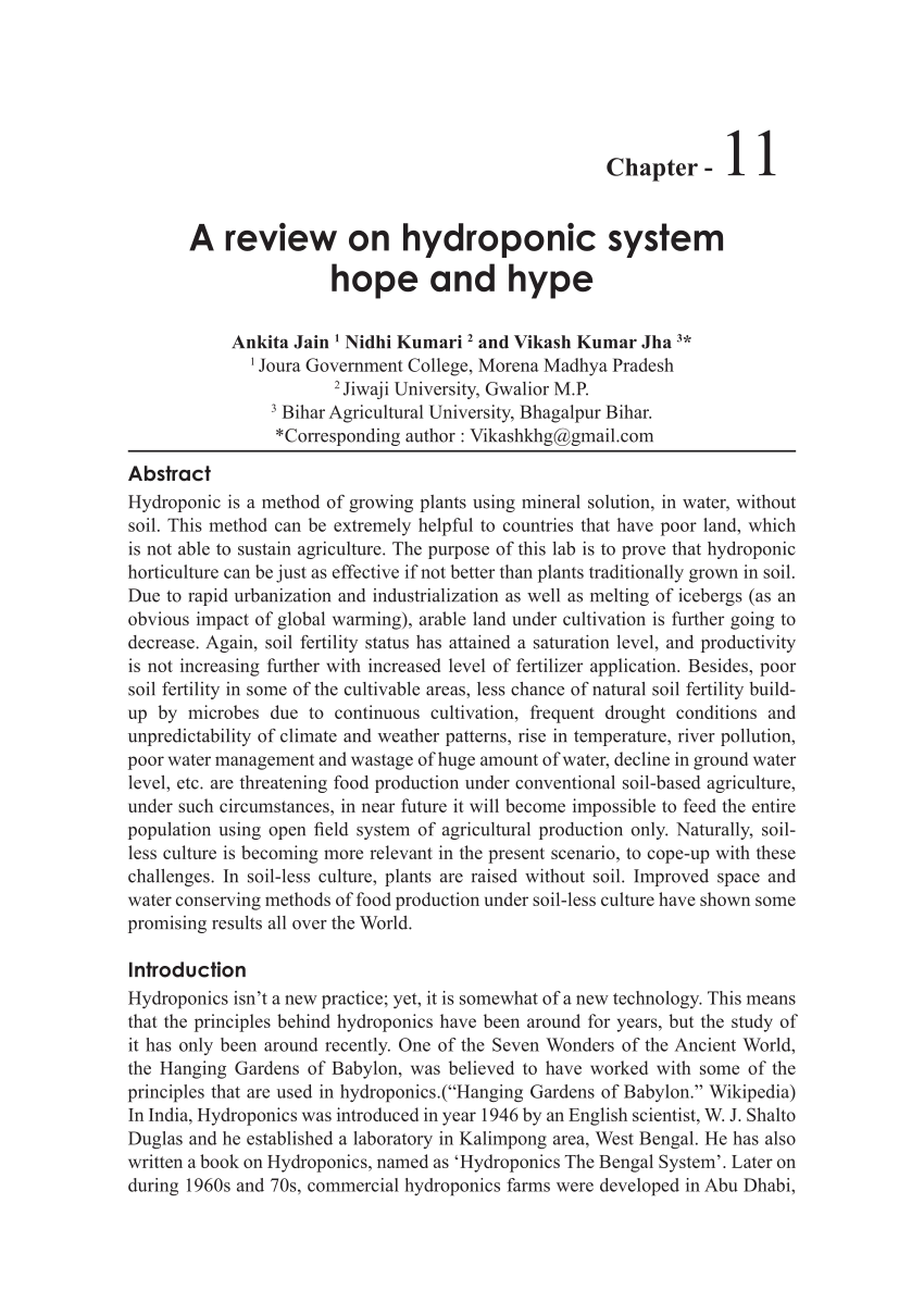 conclusion of hydroponics essay