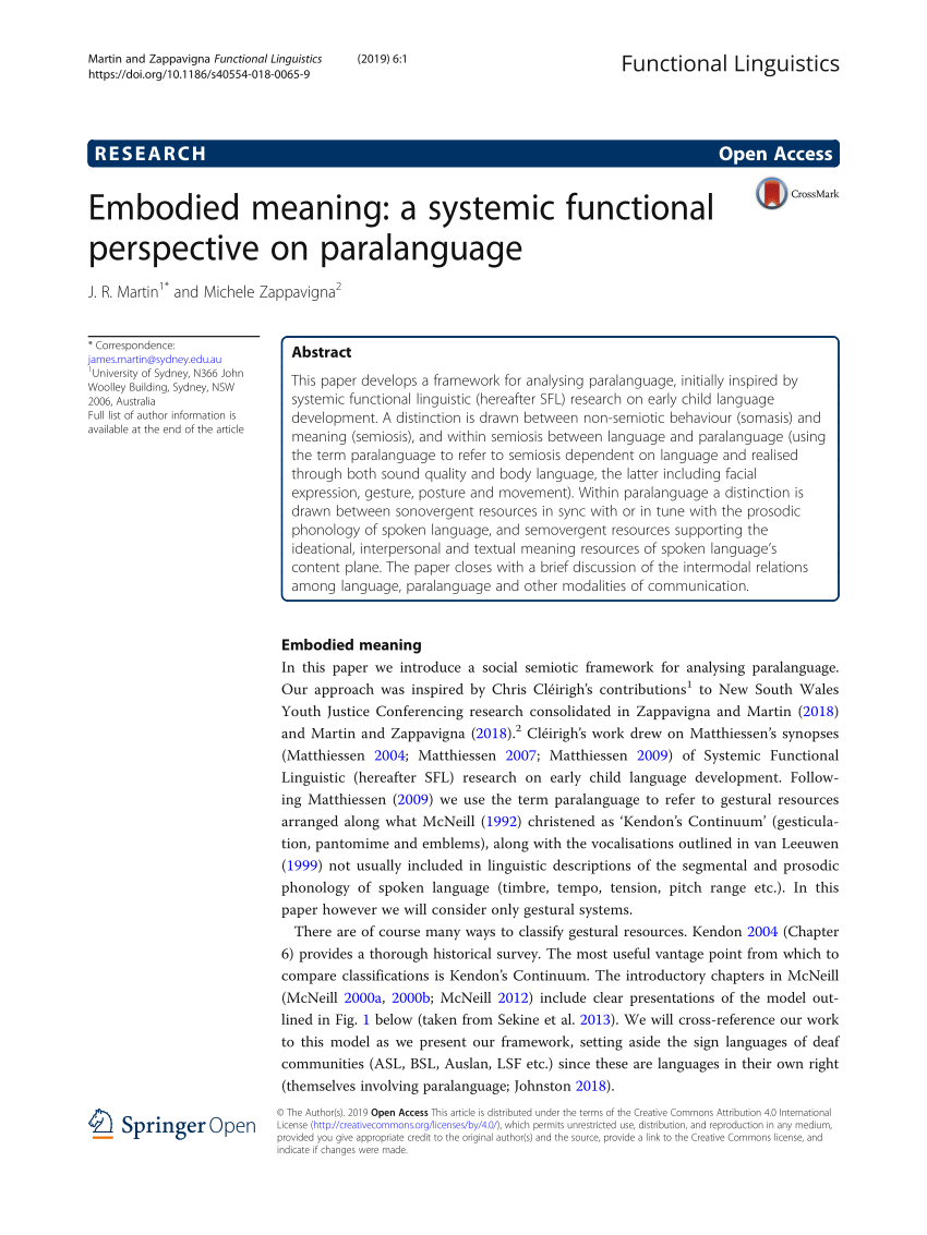 PDF) Embodied meaning: a systemic functional perspective on ...