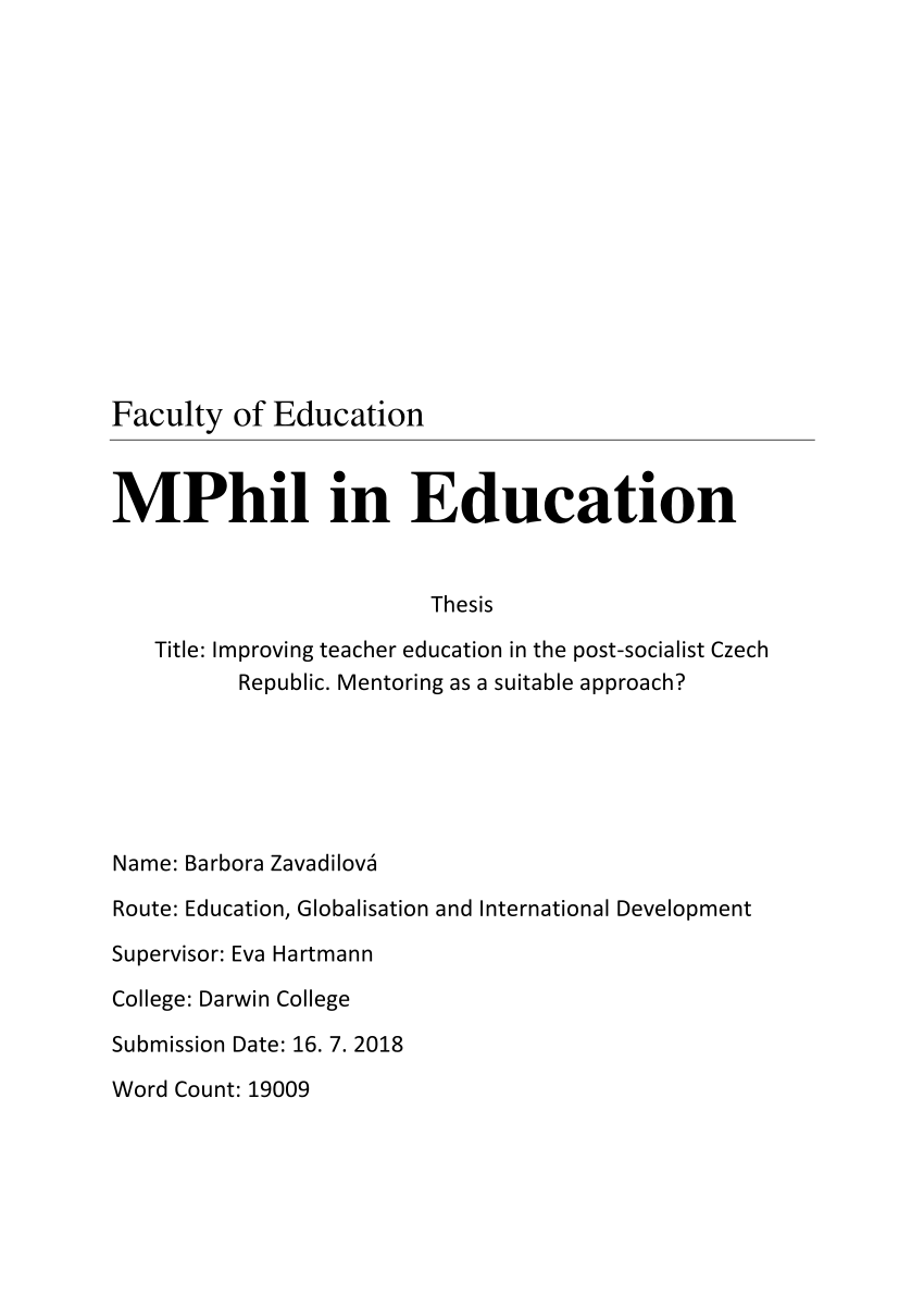 mphil thesis in education pdf