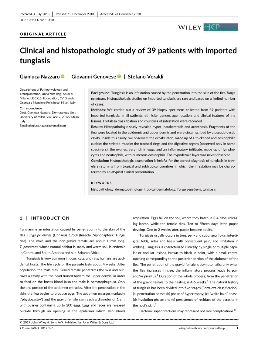 Pdf Clinical And Histopathologic Study Of 39 Patients With Imported