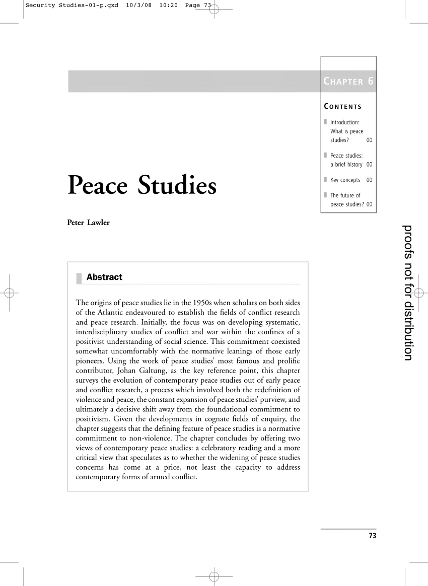 research proposal topics in peace and conflict studies
