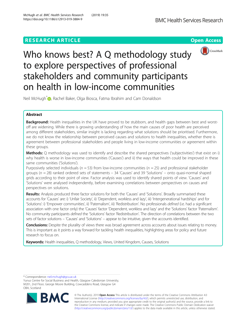 PDF) Who knows best? A Q methodology study to explore perspectives ...