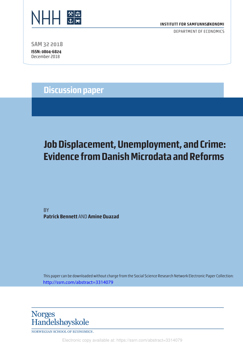 (PDF) Job Displacement, Unemployment, and Crime: Evidence from Danish ...