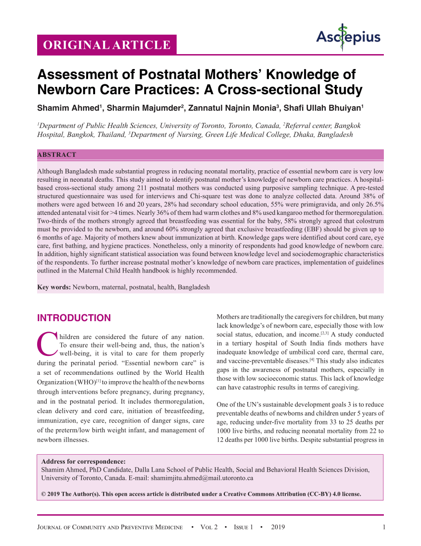 research studies on newborn care