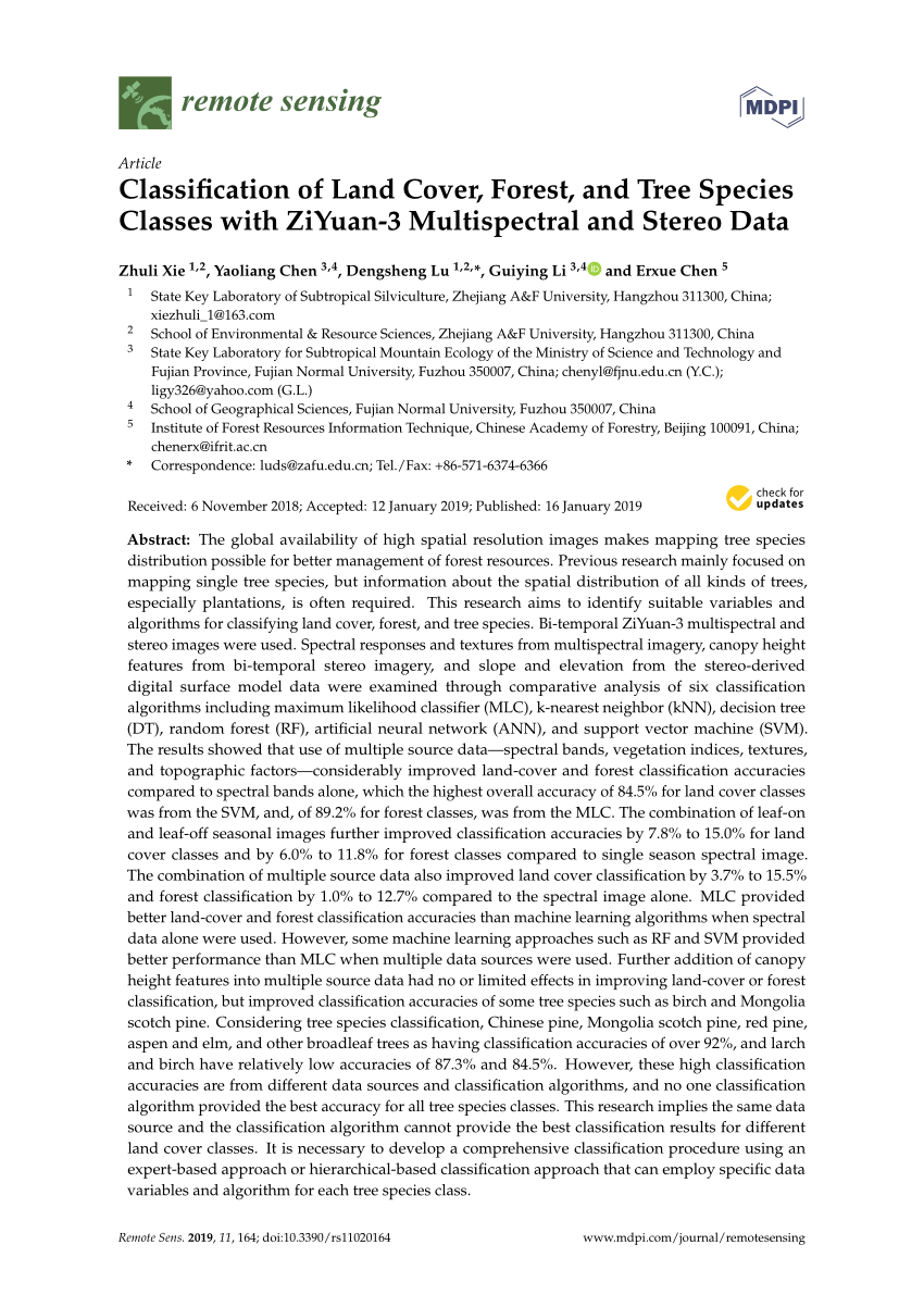 PDF) Classification of multilayered forest development classes