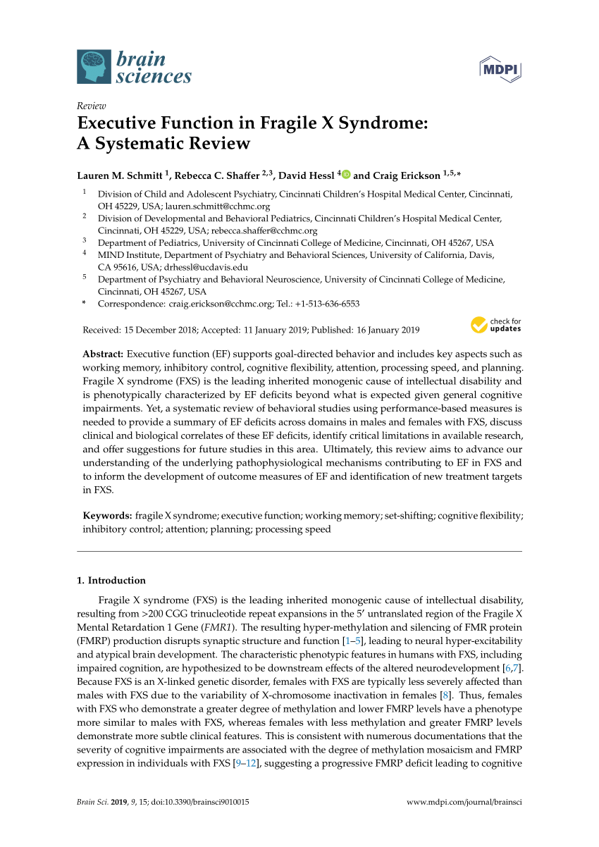 fragile x syndrome research paper