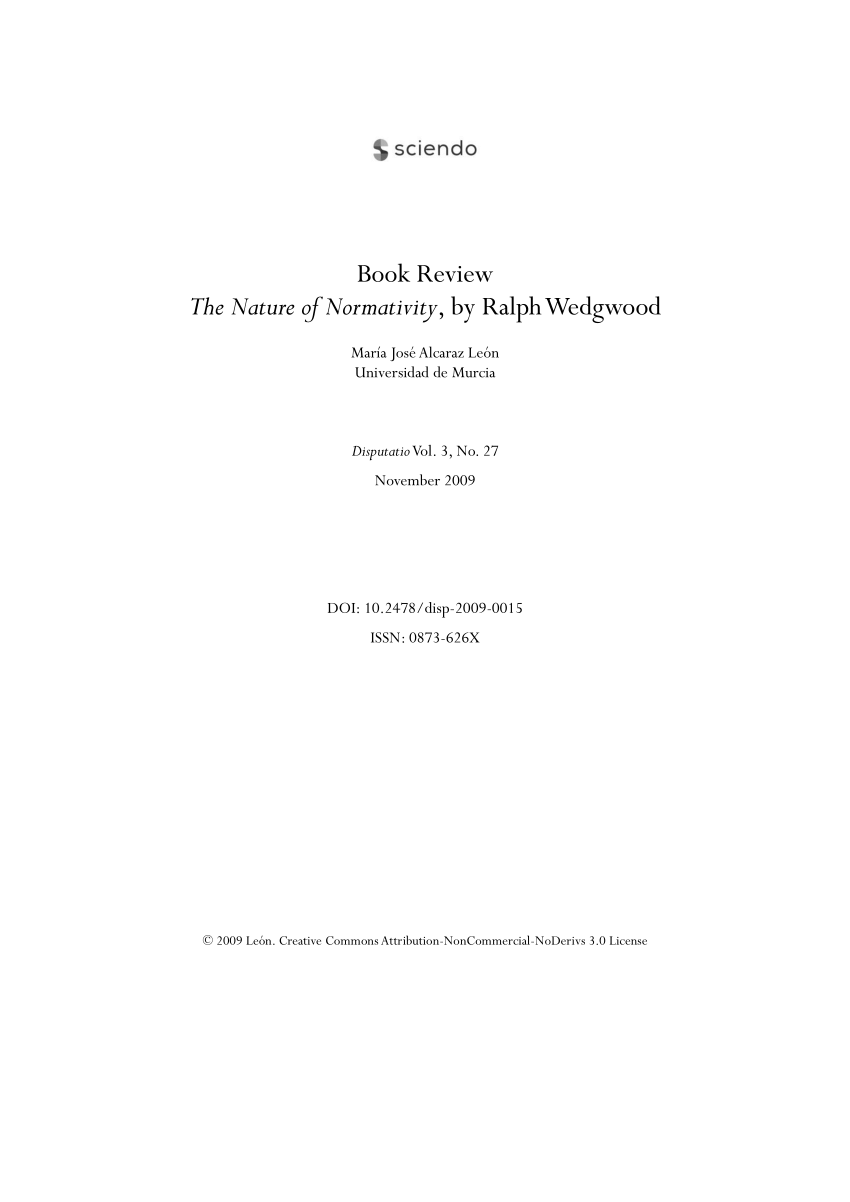 Pdf The Nature Of Normativity