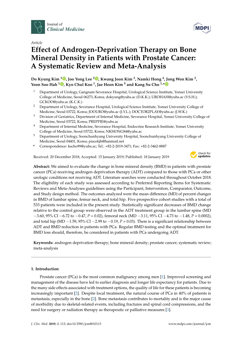 Pdf Effect Of Androgen Deprivation Therapy On Bone Mineral Density In Patients With Prostate 8500