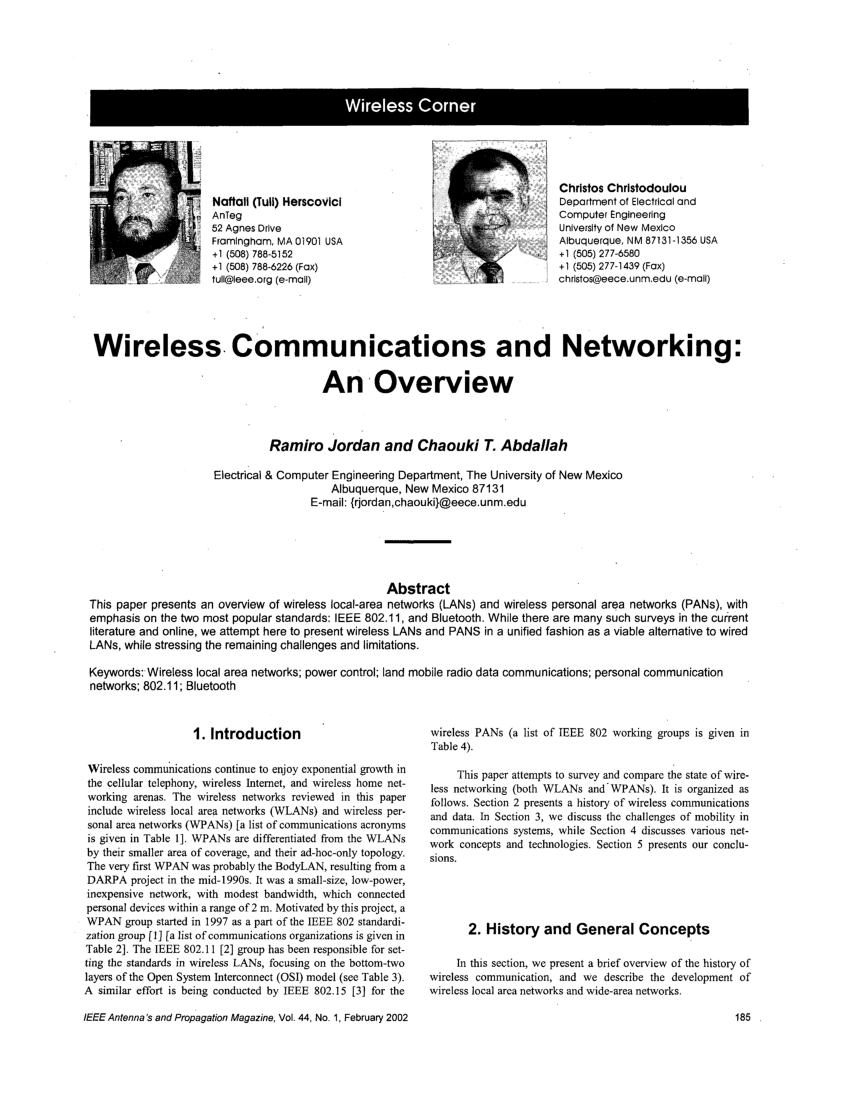 research papers in wireless communication