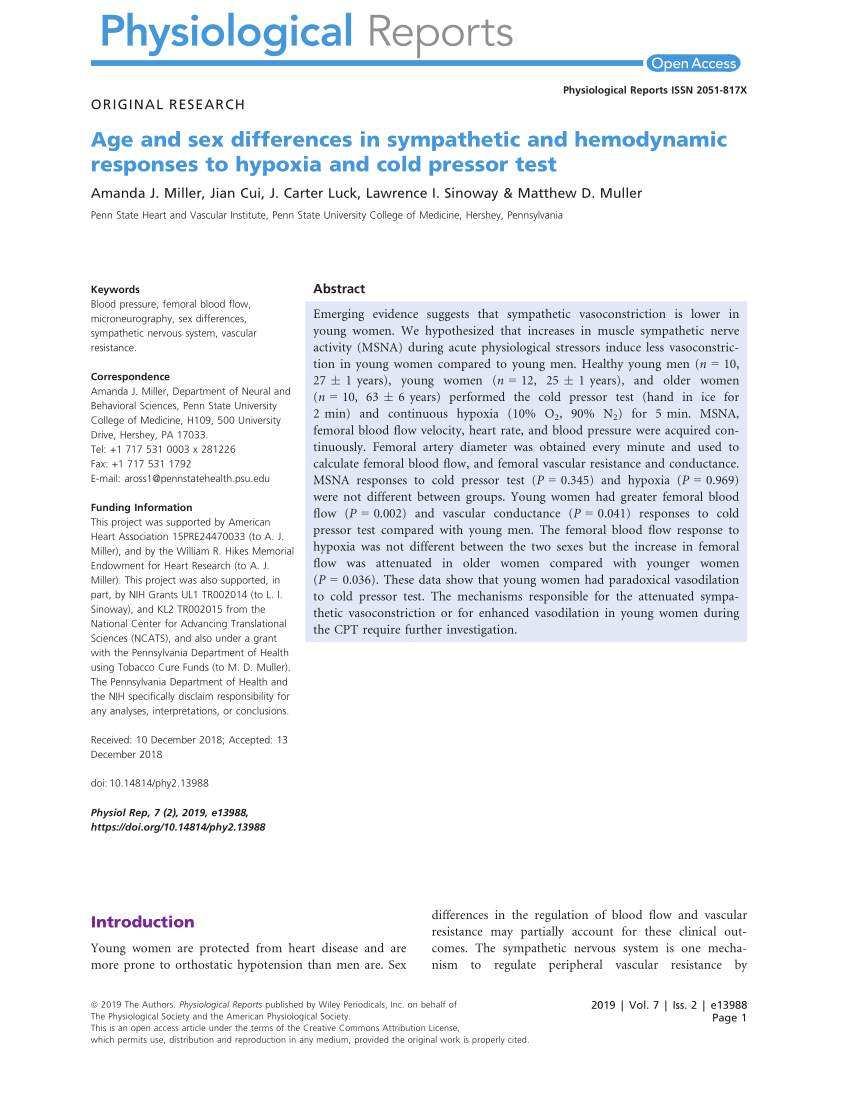 PDF) Age and sex differences in sympathetic and hemodynamic responses to  hypoxia and cold pressor test