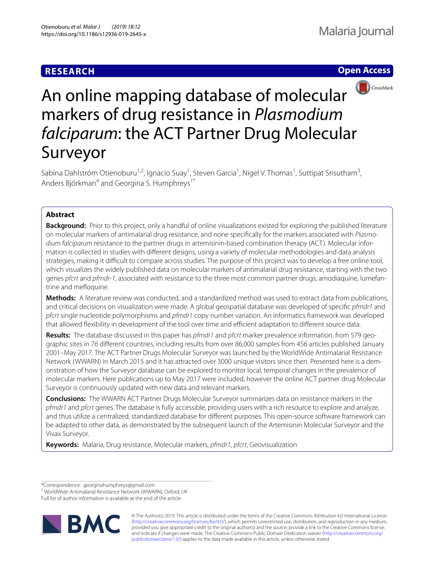 Pdf Otienoburu Et Al 2019 Malaria Journal