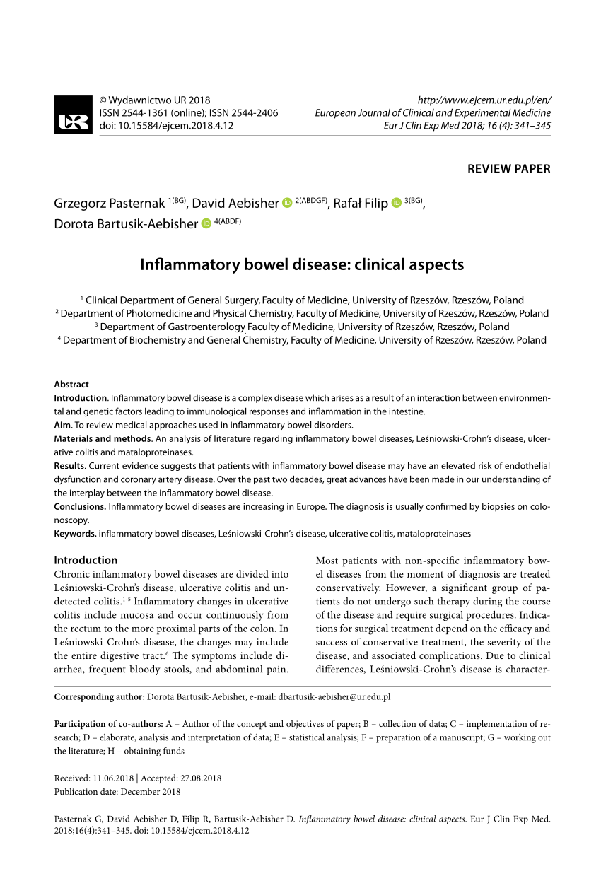 Pdf Inflammatory Bowel Disease Clinical Aspects - 