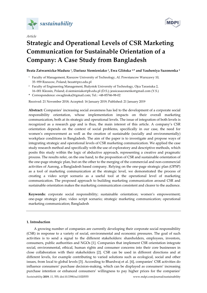 csr communication case study