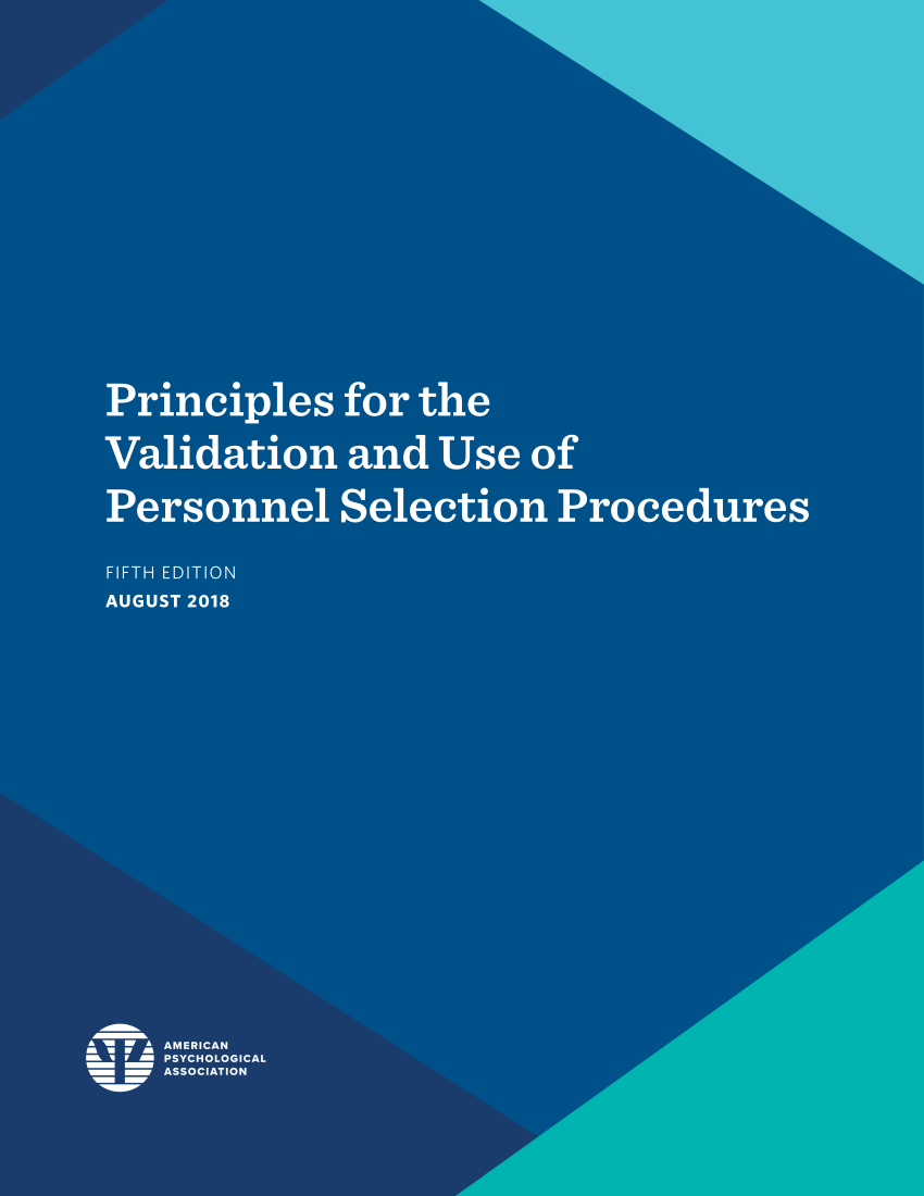 PDF) Principles for the Validation and Use of Personnel ... - 
