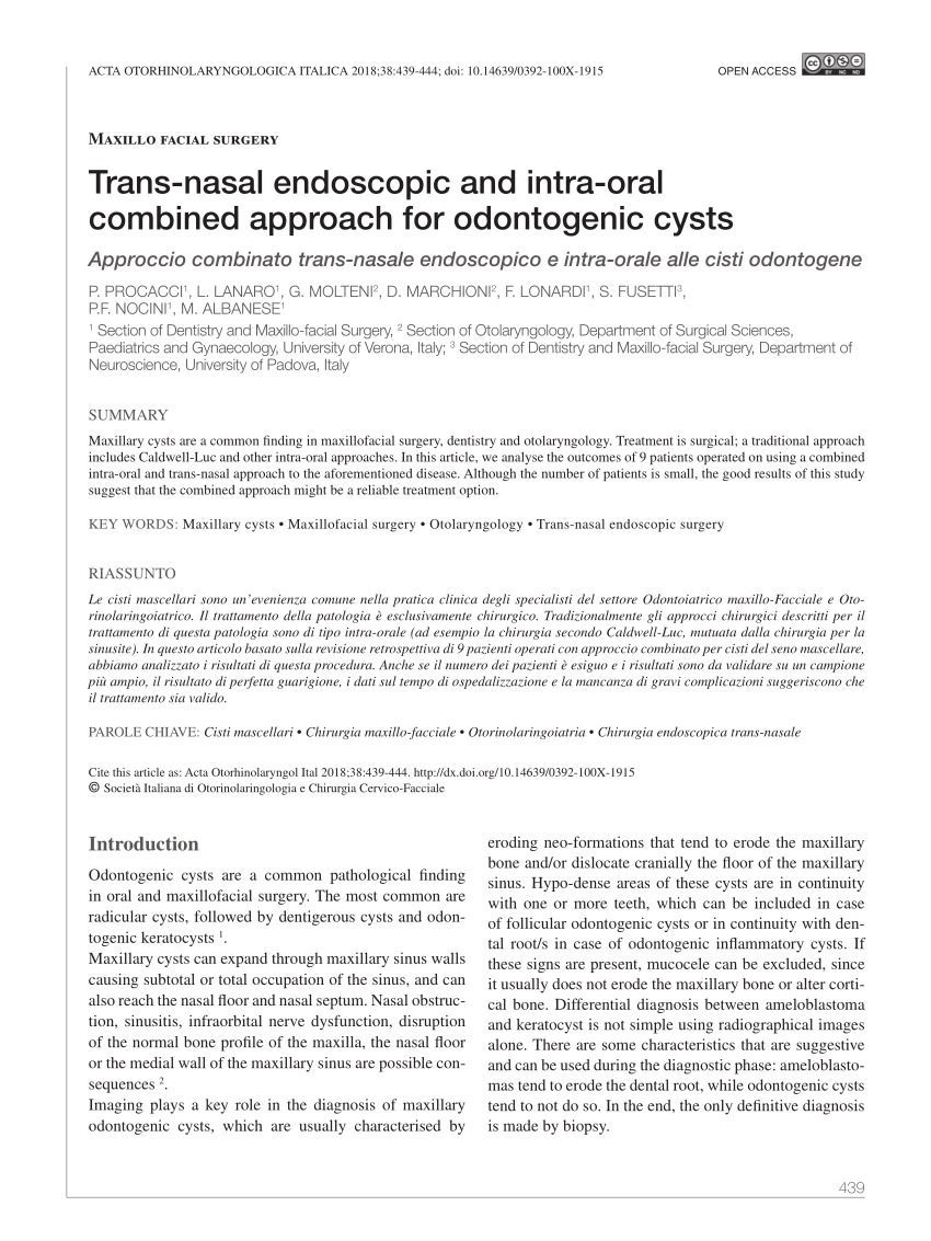 (PDF) Trans-nasal endoscopic and intra-oral combined approach for ...