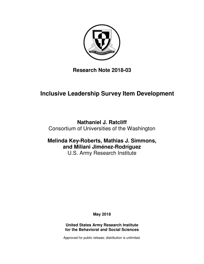 PDF) Inclusive Leadership Survey Item Development
