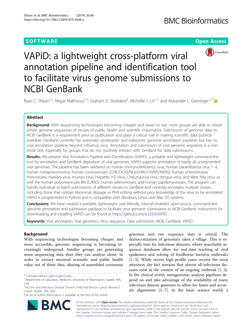 PDF) VAPiD: A lightweight cross-platform viral annotation pipeline