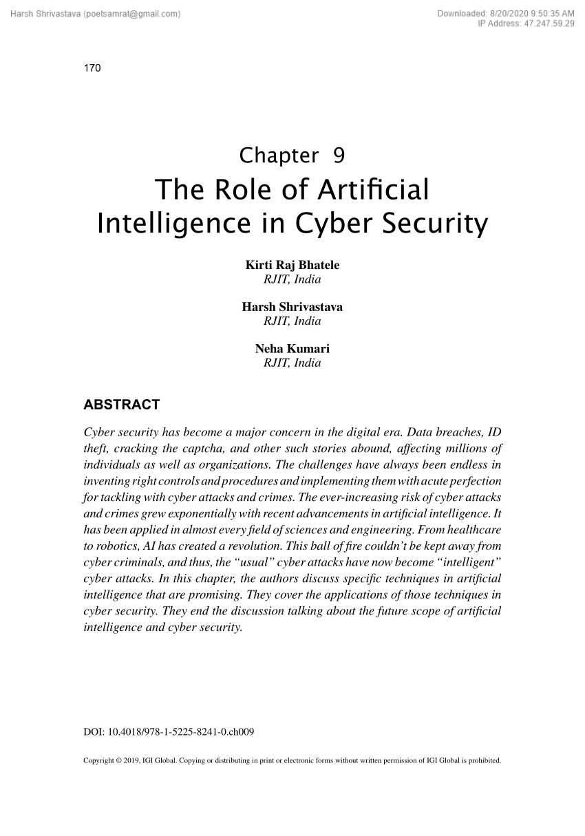 artificial intelligence in cyber security research paper pdf