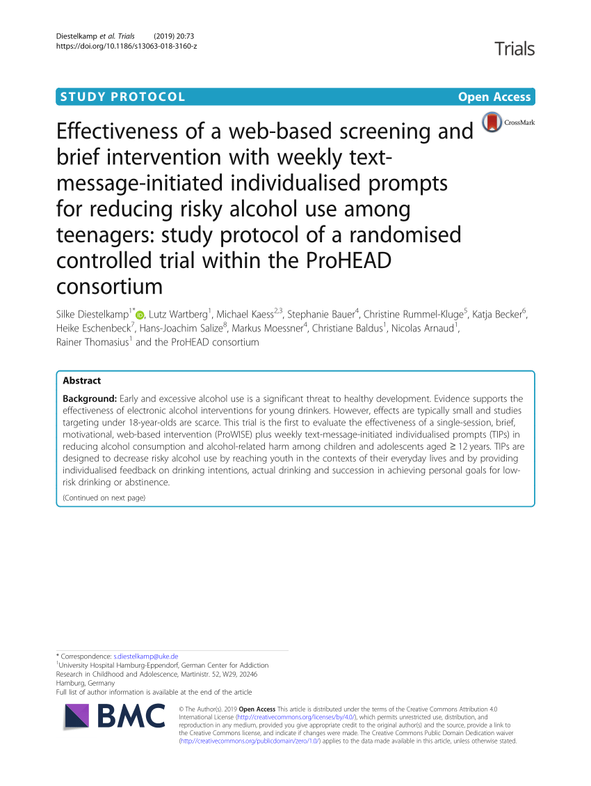 (PDF) Effectiveness of a web-based screening and brief intervention