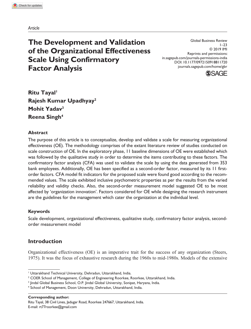 literature review on organizational effectiveness