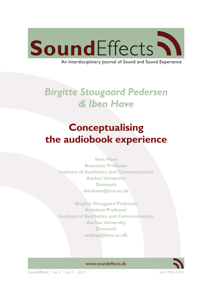 Pdf Conceptualising The Audiobook Experience