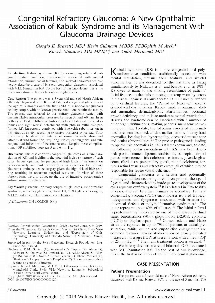 Facial dysmorphism, skeletal anomalies, congenital glucoma