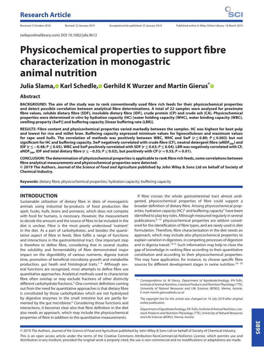 (PDF) Physicochemical properties to support fibre characterization in