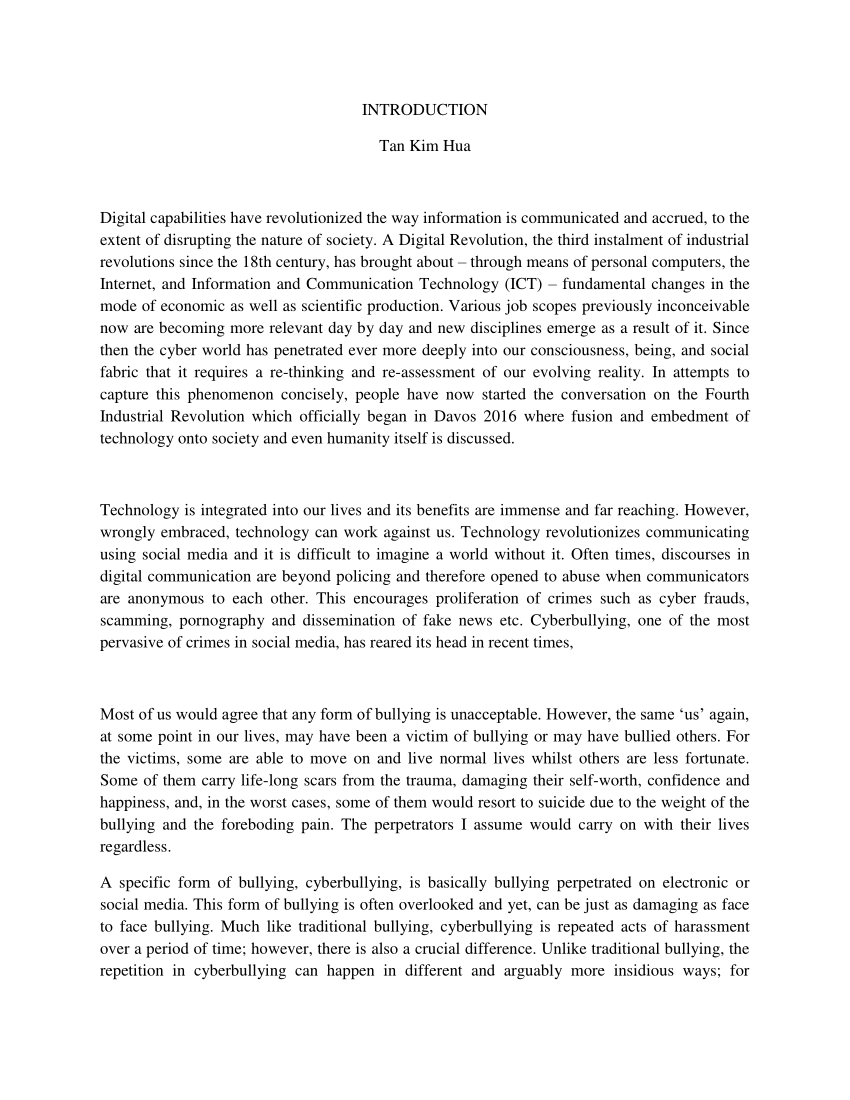 introduction for cyberbullying research paper
