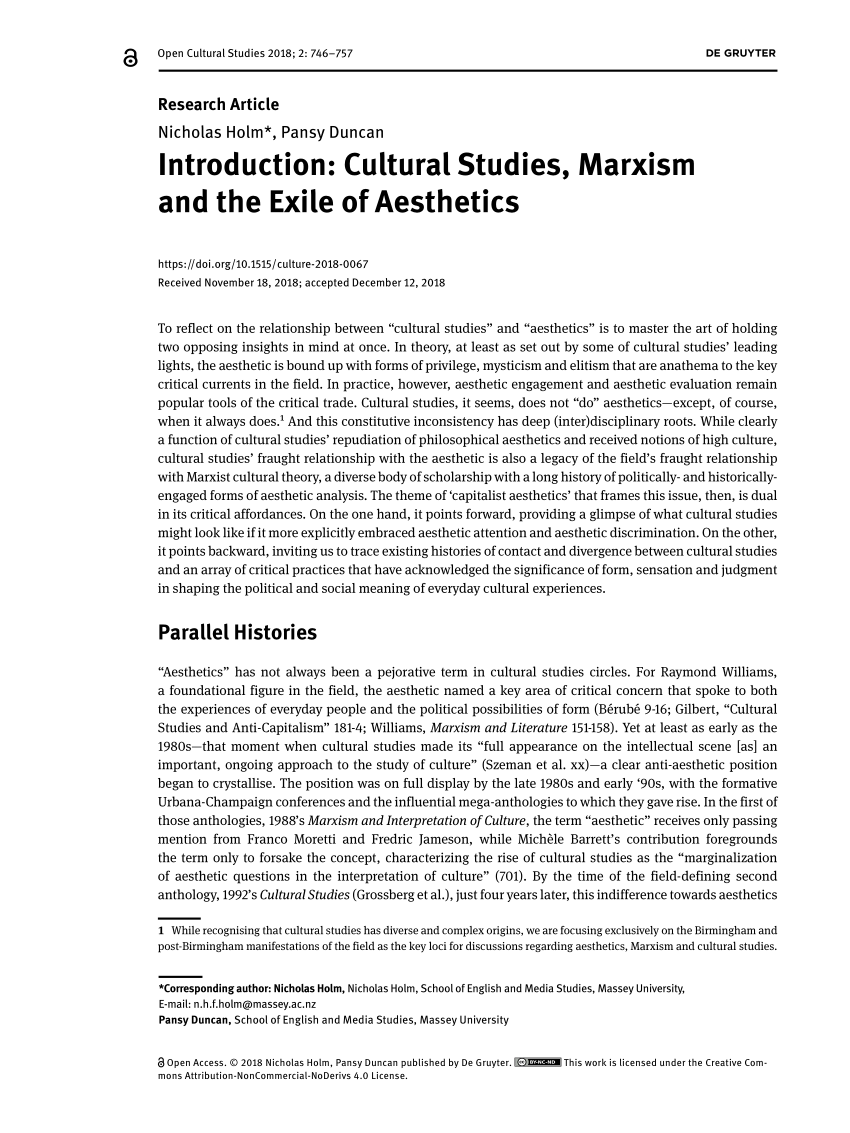 PDF Introduction Cultural Studies Marxism and the Exile of