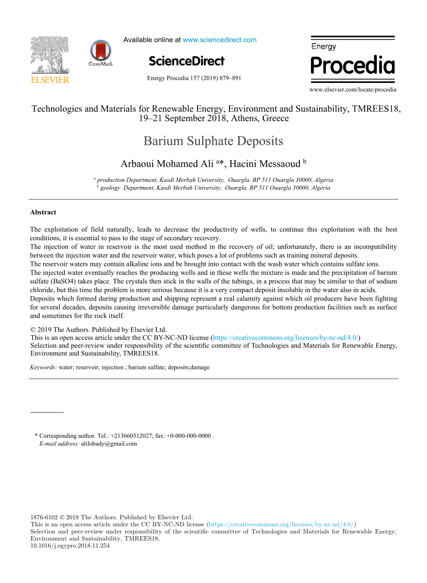 (PDF) Barium Sulphate Deposits