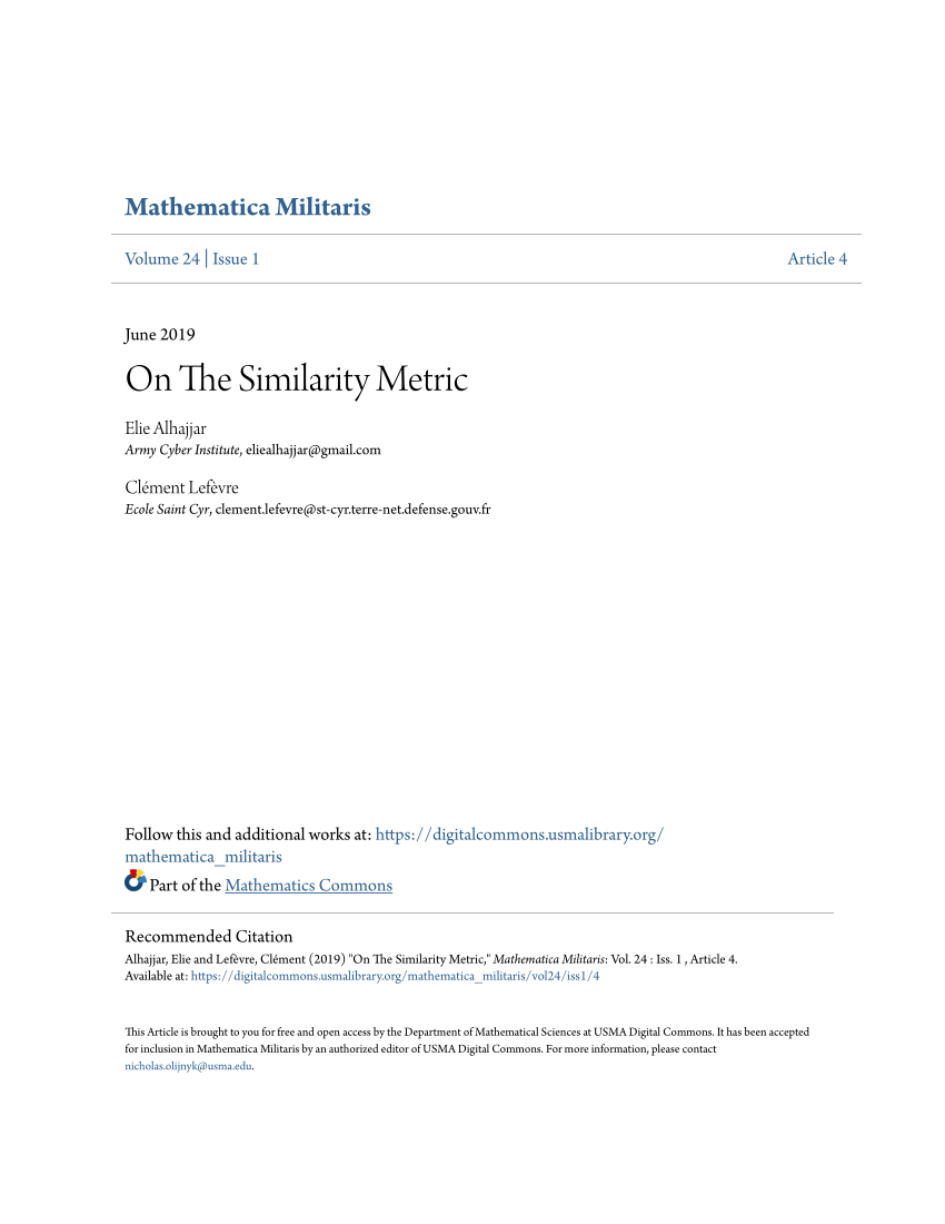 pdf-on-the-similarity-metric