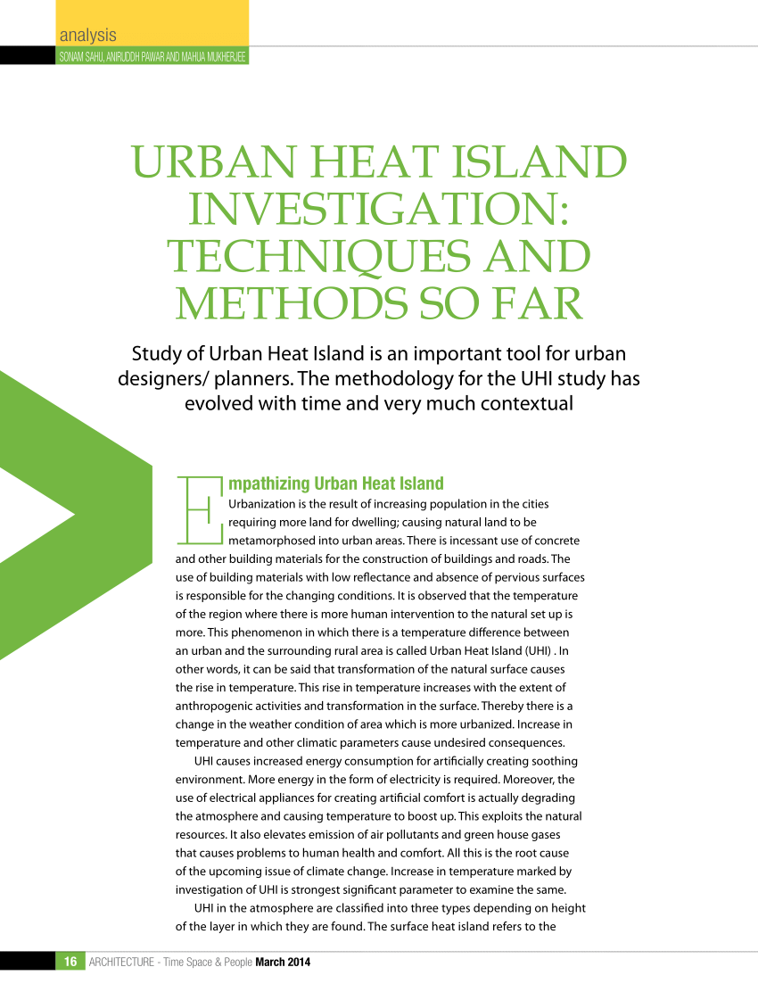 research paper on urban heat island