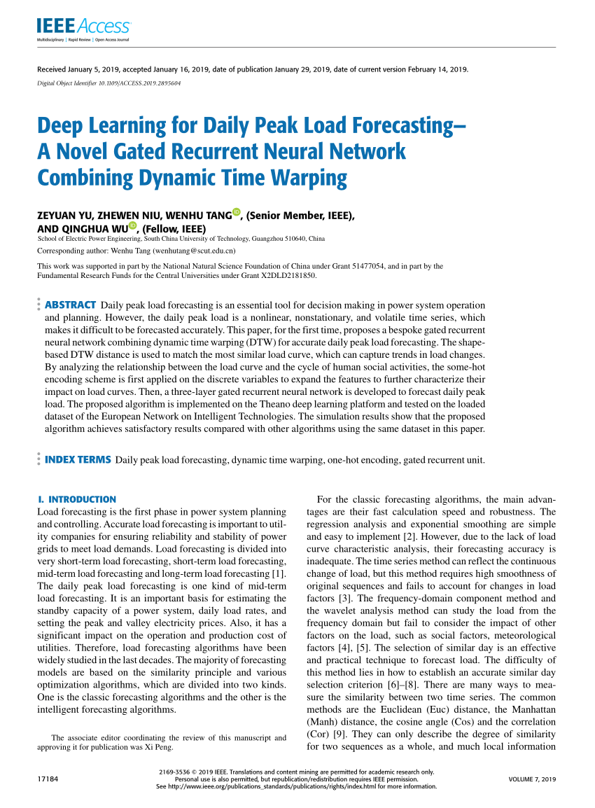 PDF) Deep Learning for Daily Peak Load Forecasting-A Novel Gated 