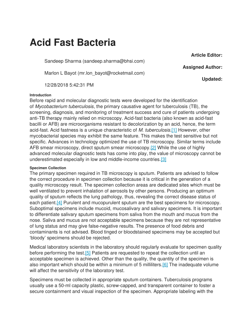 acid fast stain lab report