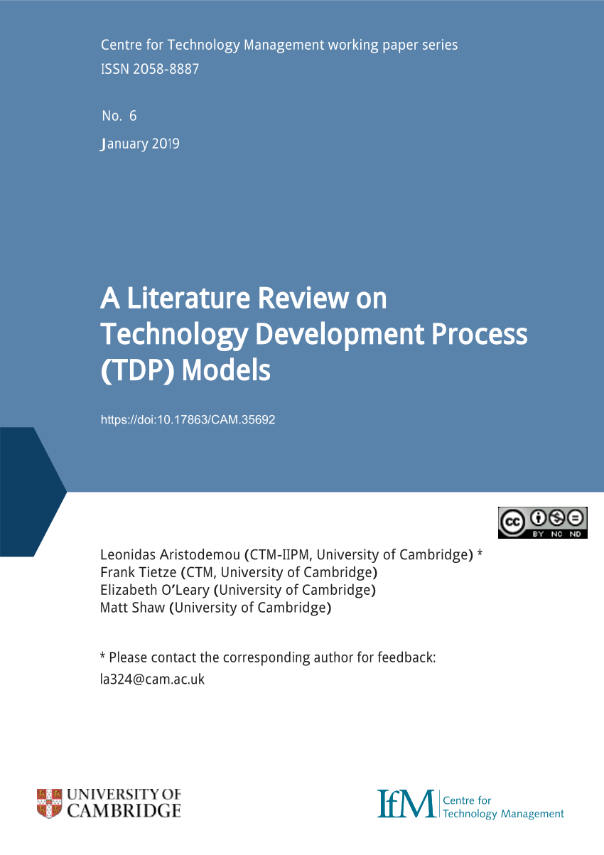 a literature review on technology development process (tdp) models
