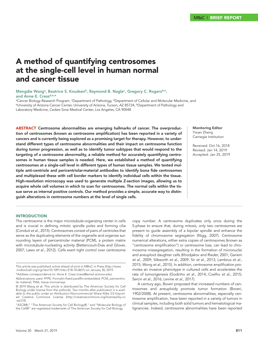 PDF A method to quantify centrosomes at single cell level in