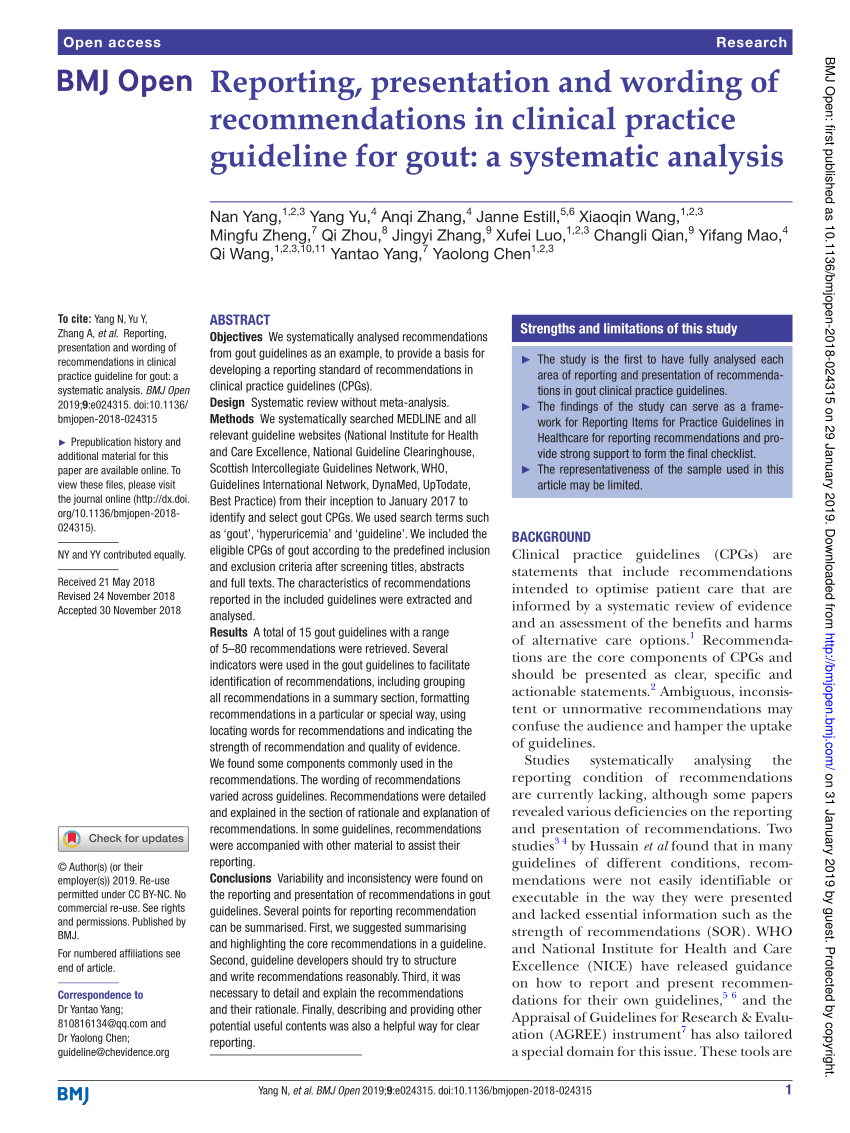 systematic literature review gout
