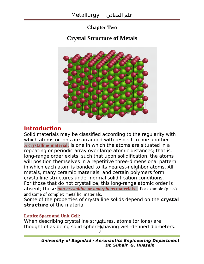 crystal structure case study