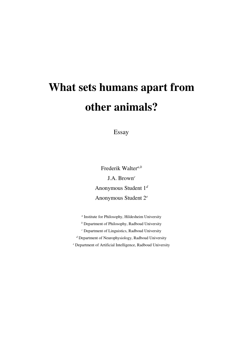 PDF) What sets humans apart from other animals?