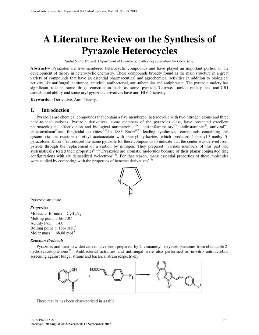 pyrazole synthesis research paper