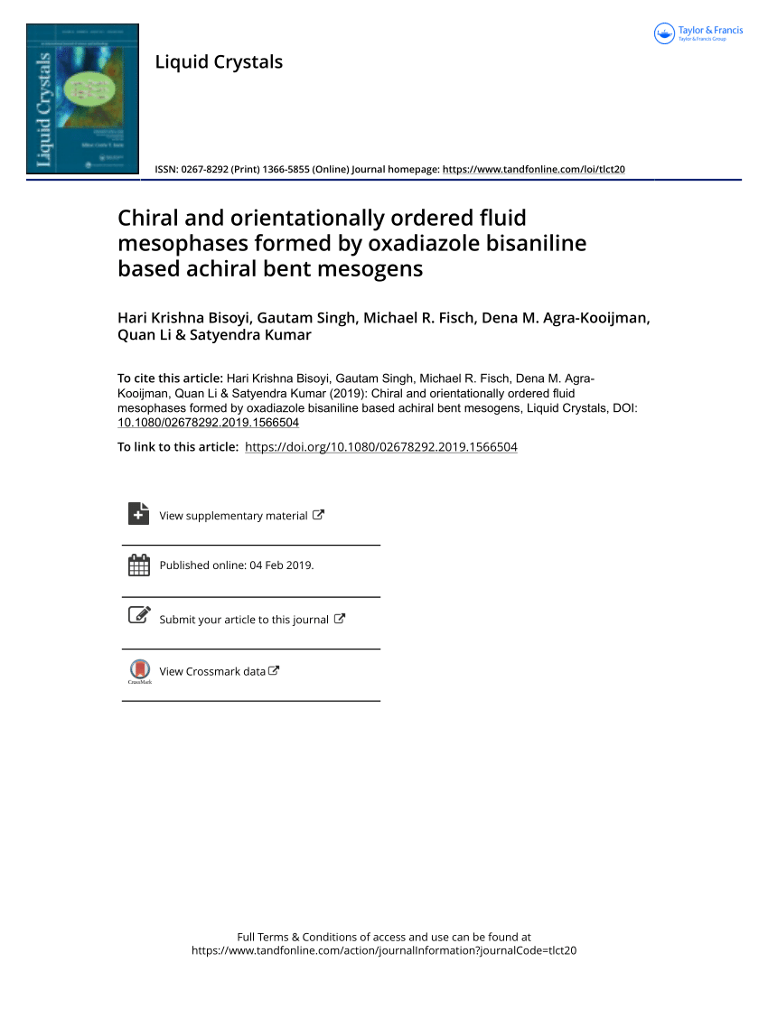 Liquid crystals and ordered fluids