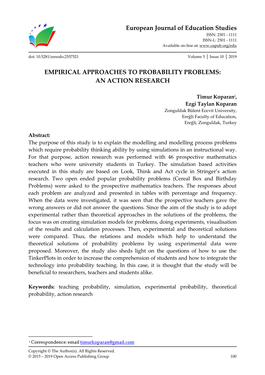 An Empirical Approach to Dice Probability – A Best-Case Scenario