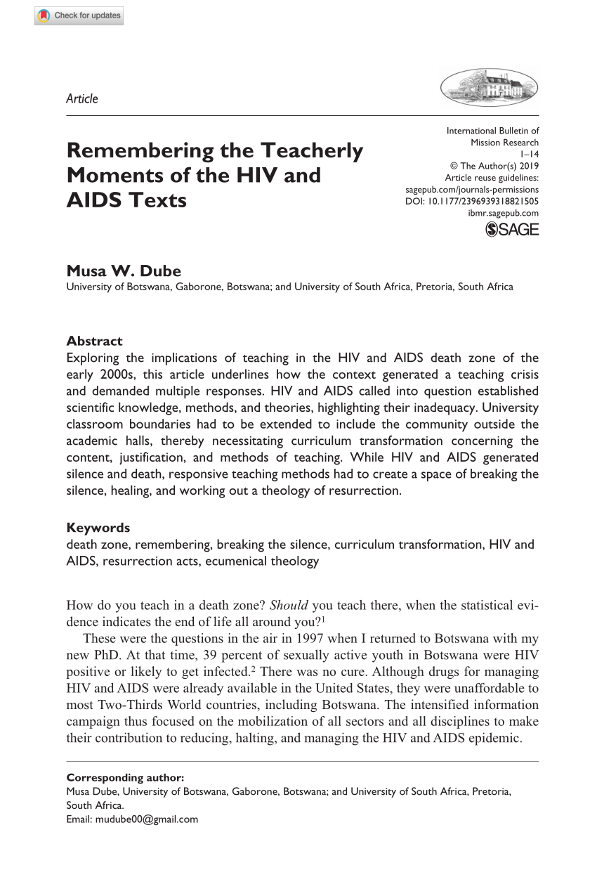 essay about hiv and aids awareness