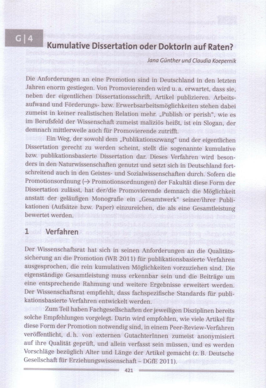 kumulative dissertation greifswald
