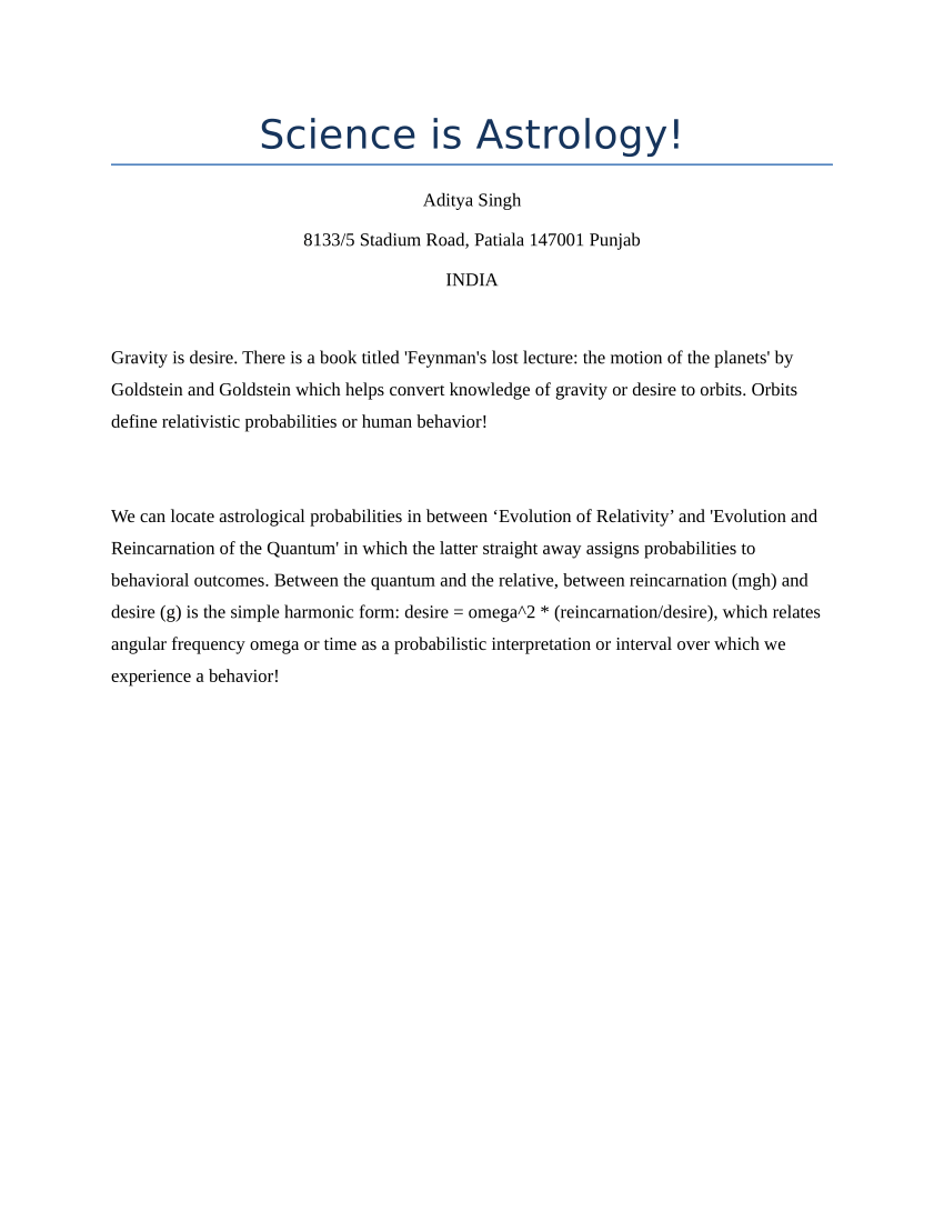 astrology research paper pdf