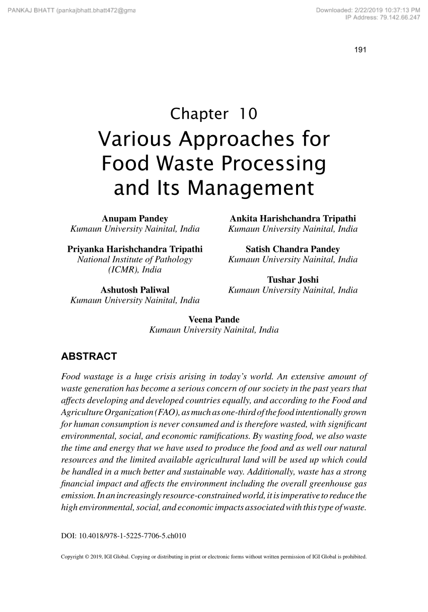 case study on food waste management