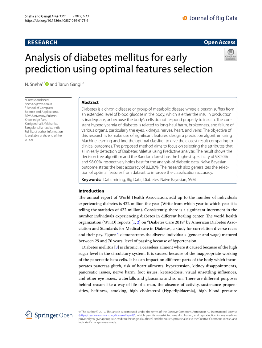 research problem statement on diabetes mellitus
